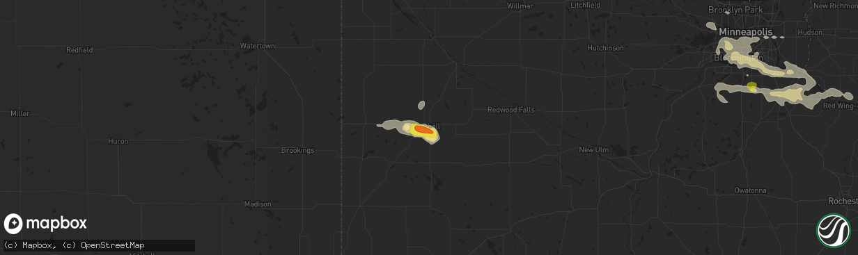 Hail map in Marshall, MN on September 17, 2018