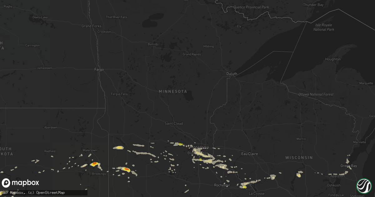 Hail map in Minnesota on September 17, 2018