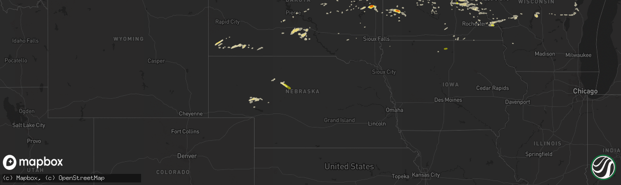 Hail map in Nebraska on September 17, 2018