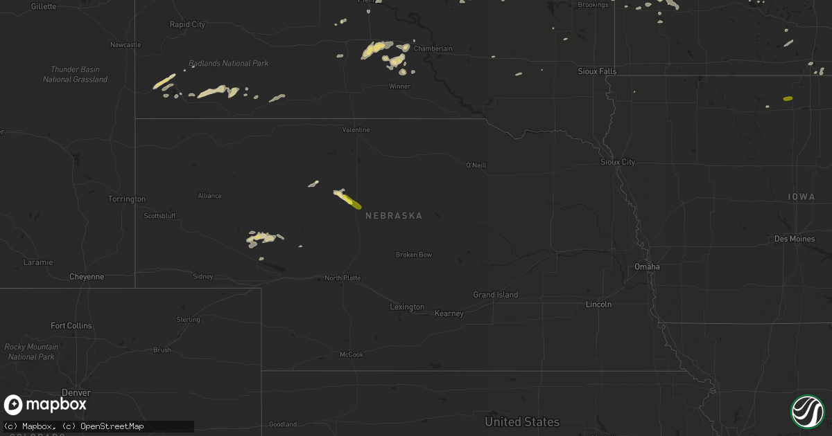 Hail map in Nebraska on September 17, 2018