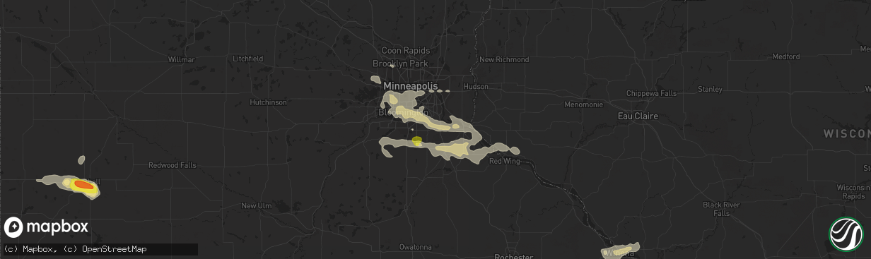 Hail map in Rosemount, MN on September 17, 2018