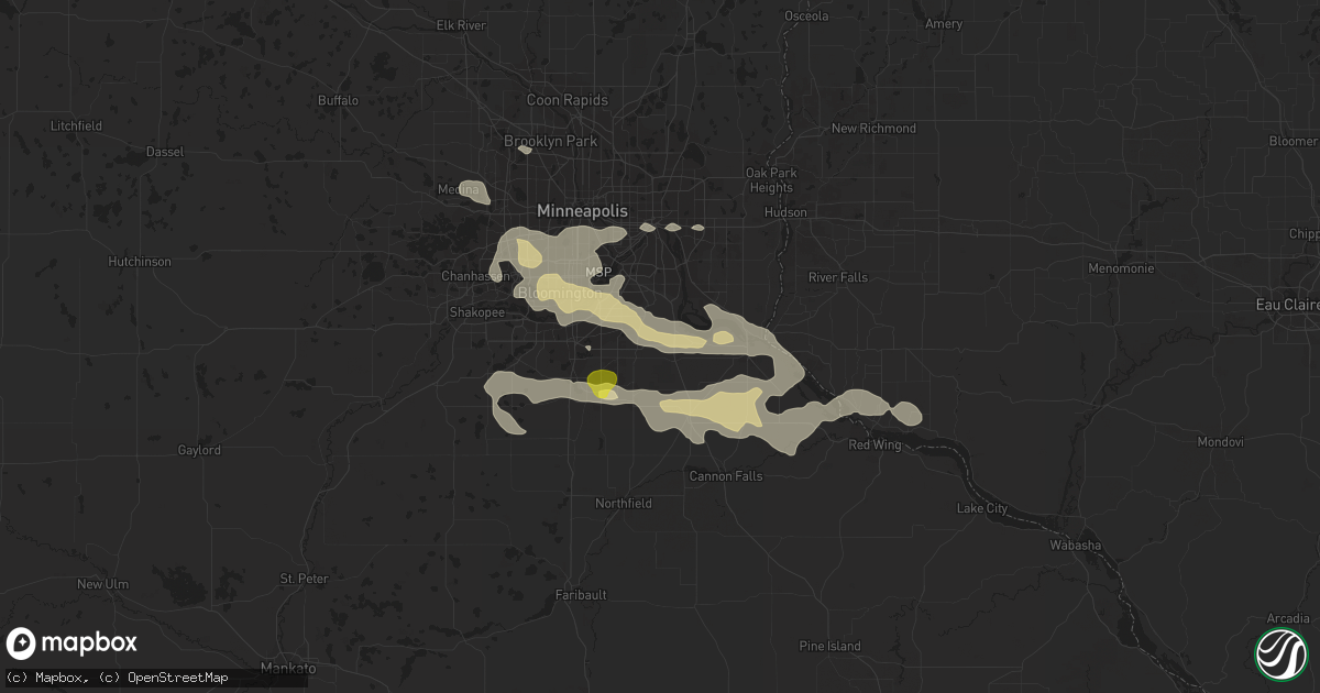 Hail map in Rosemount, MN on September 17, 2018