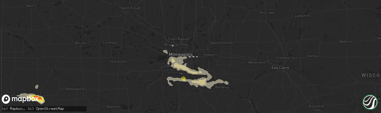 Hail map in Saint Paul, MN on September 17, 2018