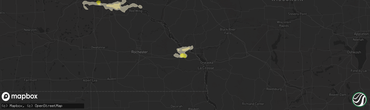 Hail map in Winona, MN on September 17, 2018