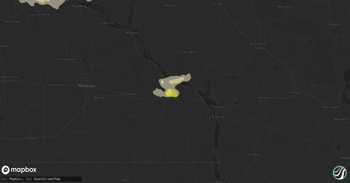 Hail map in Winona, MN on September 17, 2018