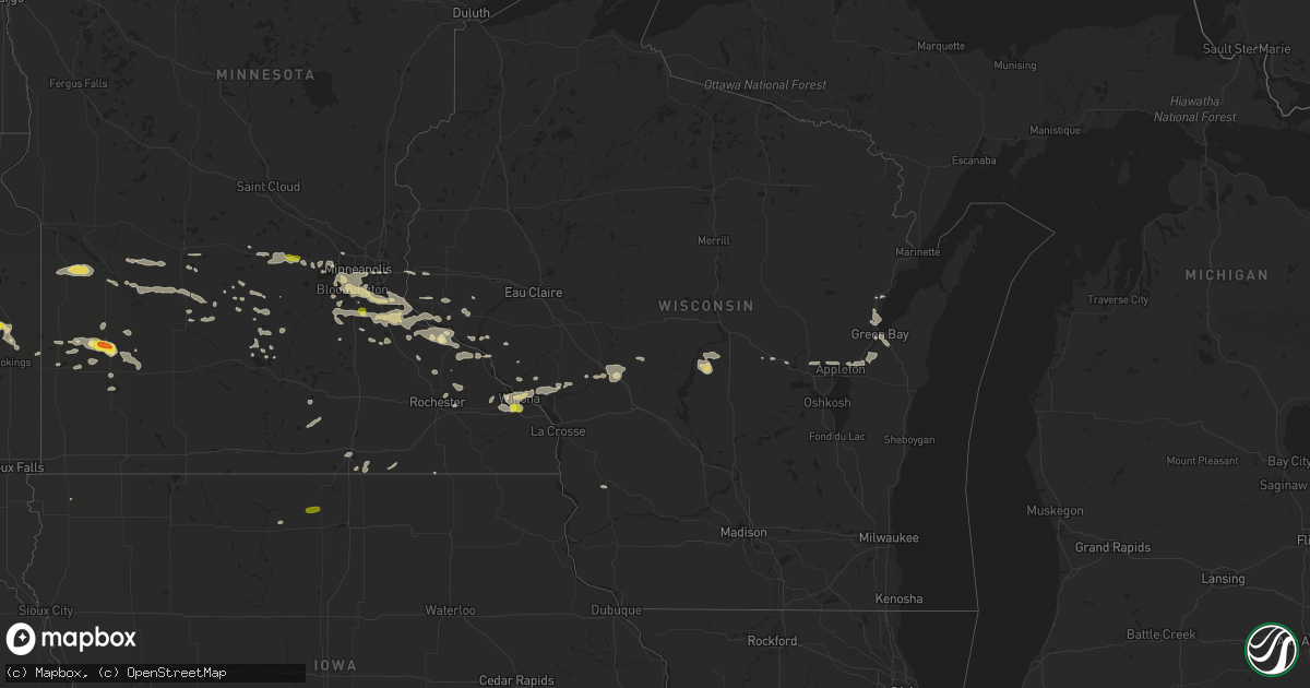 Hail map in Wisconsin on September 17, 2018
