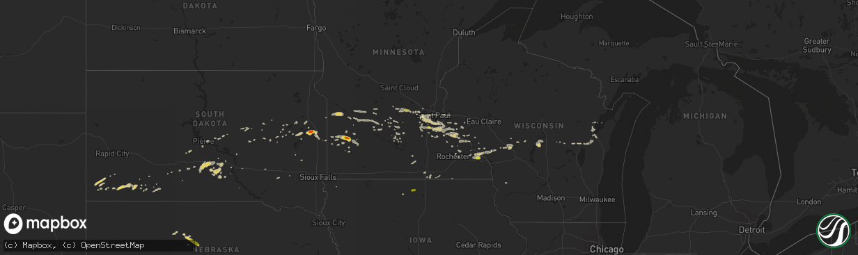 Hail map on September 17, 2018