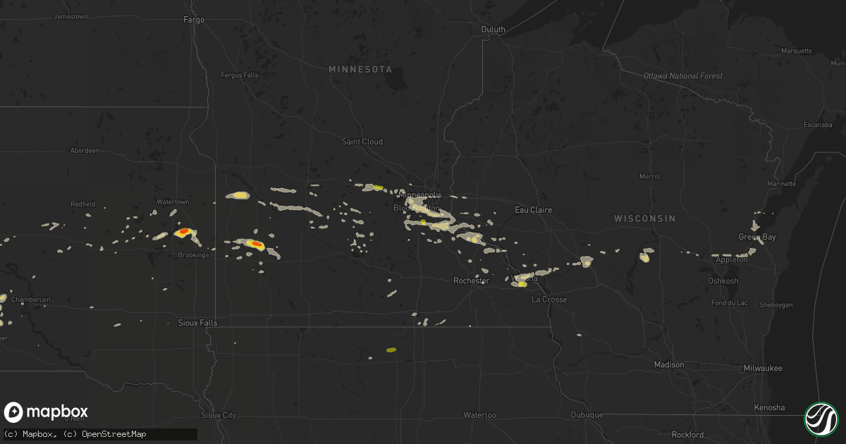 Hail map on September 17, 2018