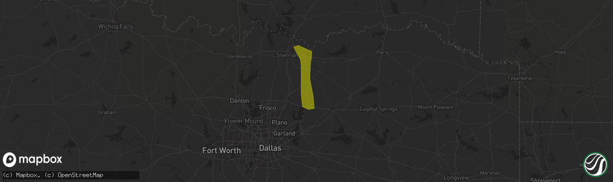 Hail map in Blue Ridge, TX on September 17, 2019