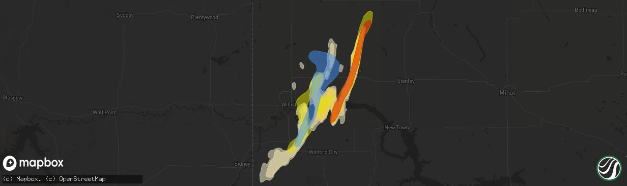 Hail map in Epping, ND on September 17, 2019