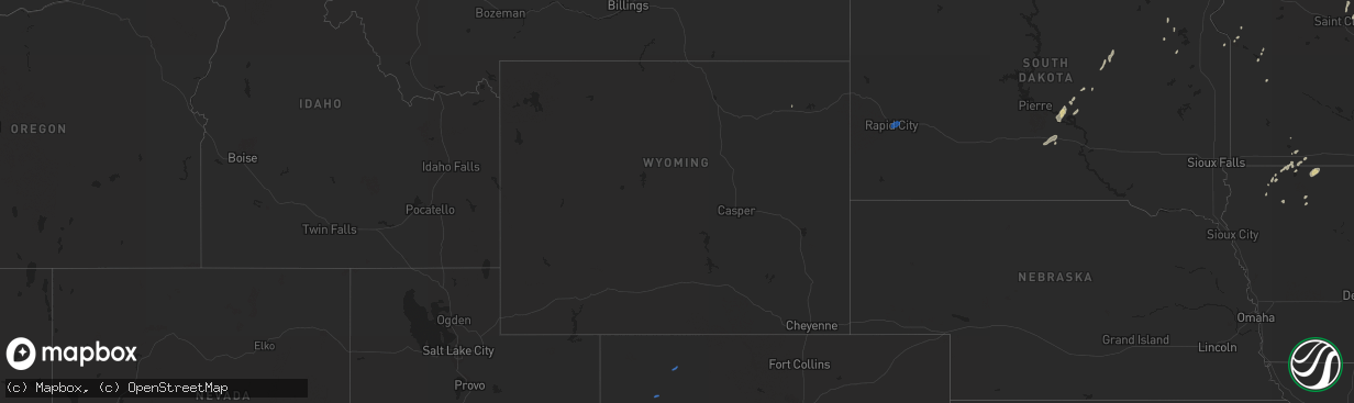 Hail map in Wyoming on September 17, 2019