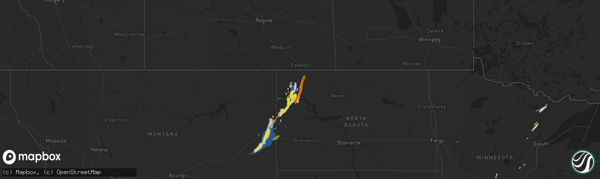 Hail map on September 17, 2019