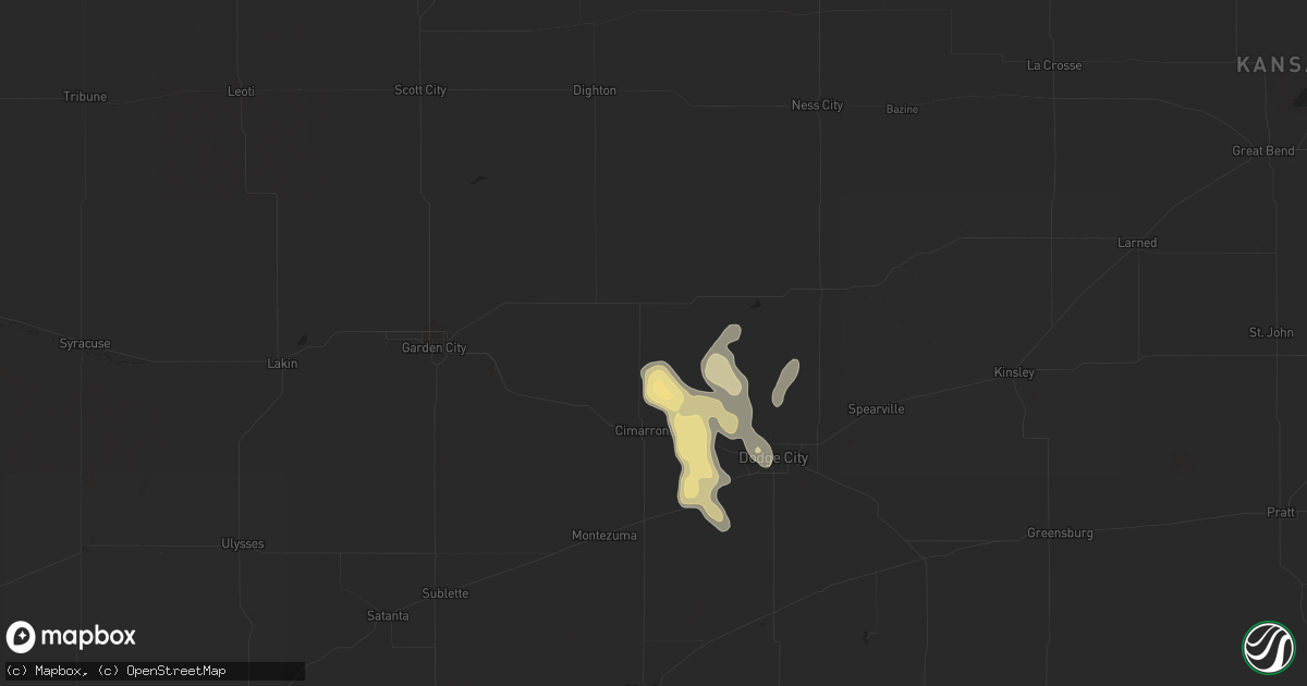 Hail map in Cimarron, KS on September 17, 2021