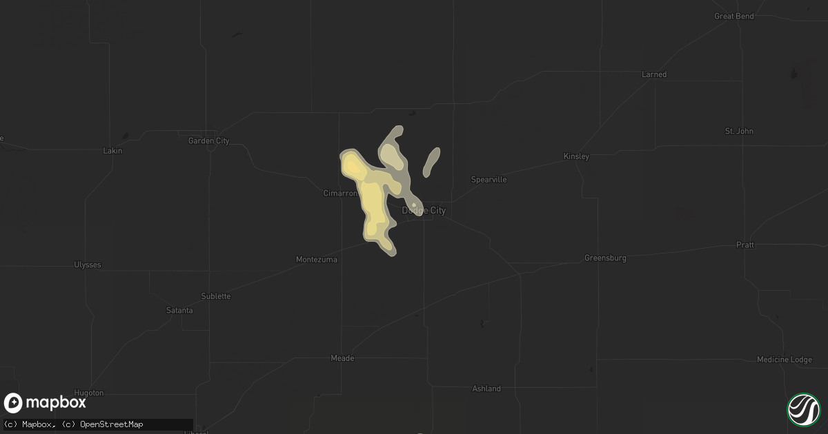 Hail map in Dodge City, KS on September 17, 2021