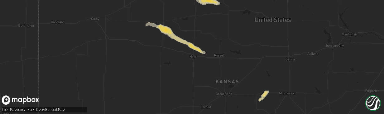 Hail map in Hays, KS on September 17, 2021