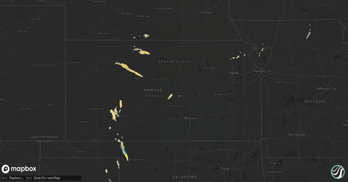 Hail map in Kansas on September 17, 2021