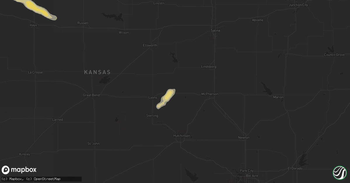 Hail map in Little River, KS on September 17, 2021