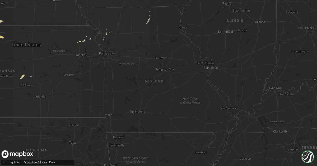 Hail map in Missouri on September 17, 2021