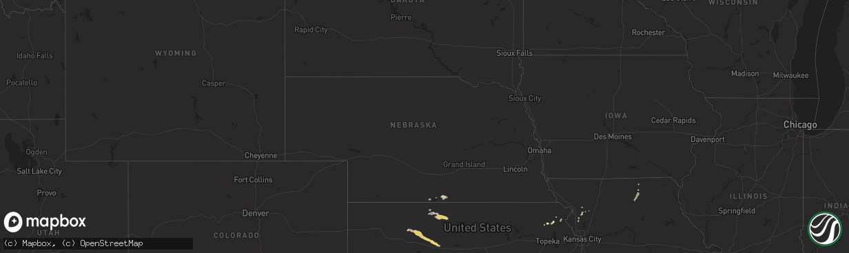 Hail map in Nebraska on September 17, 2021