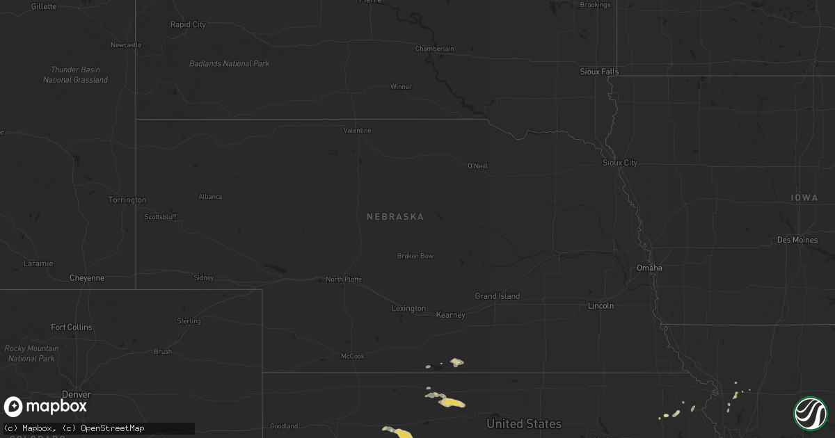 Hail map in Nebraska on September 17, 2021