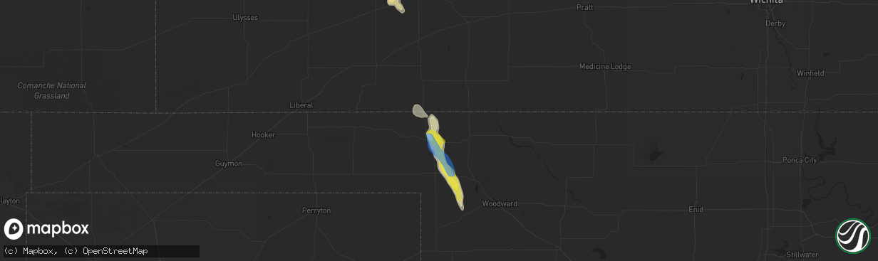 Hail map in Rosston, OK on September 17, 2021