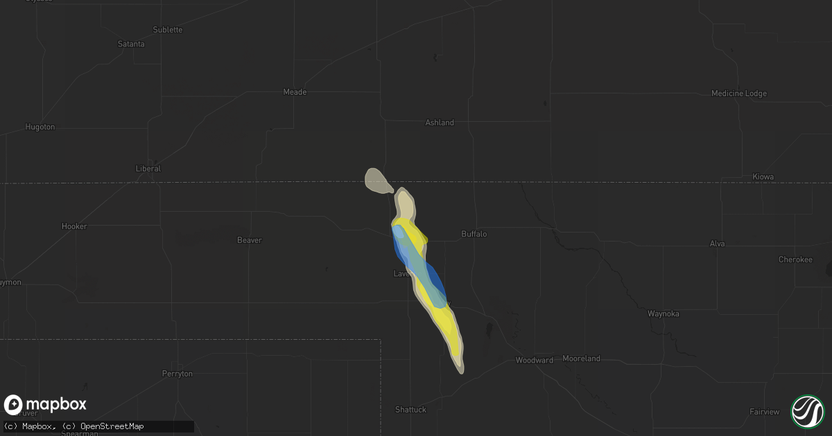 Hail map in Rosston, OK on September 17, 2021