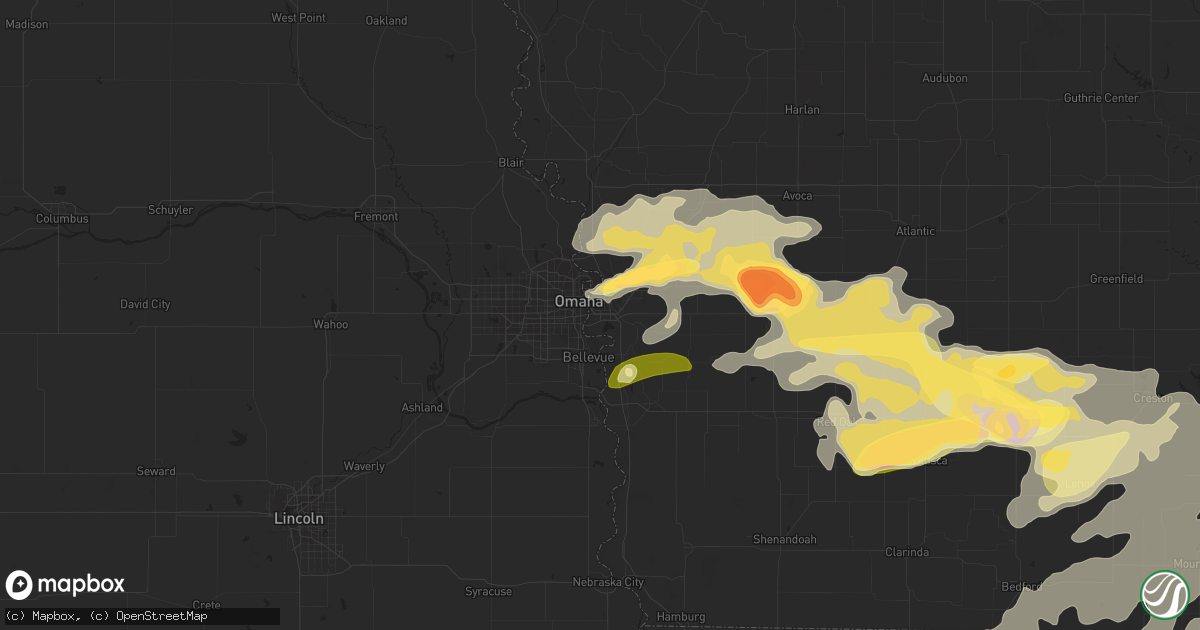 Hail map in Council Bluffs, IA on September 17, 2022