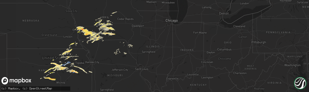 Hail map in Illinois on September 17, 2022