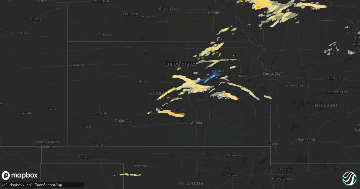 Hail map in Kansas on September 17, 2022