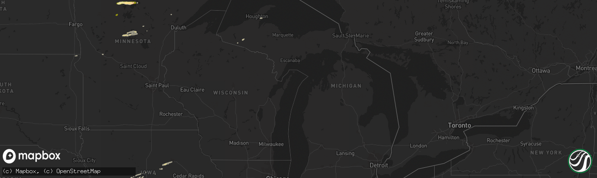Hail map in Michigan on September 17, 2022