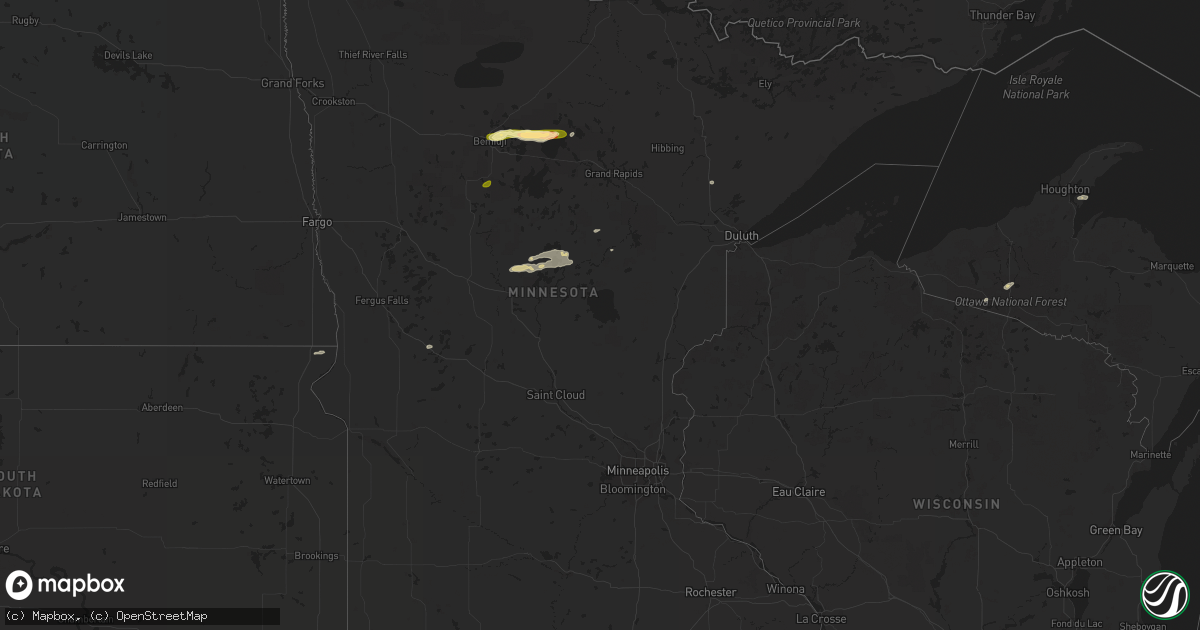 Hail map in Minnesota on September 17, 2022