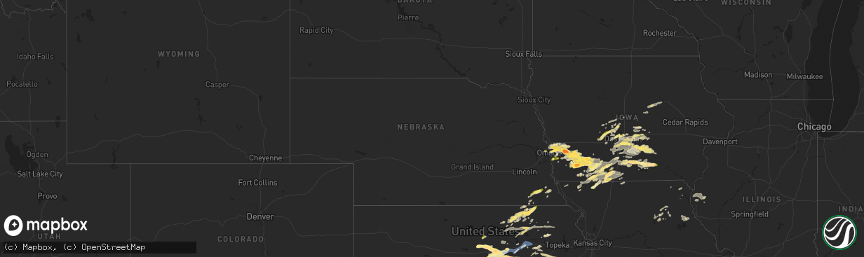 Hail map in Nebraska on September 17, 2022