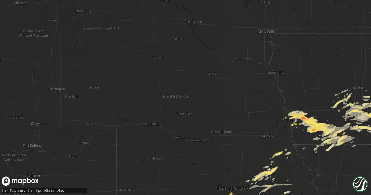 Hail map in Nebraska on September 17, 2022