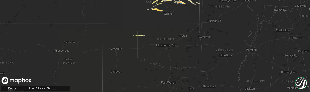 Hail map in Oklahoma on September 17, 2022