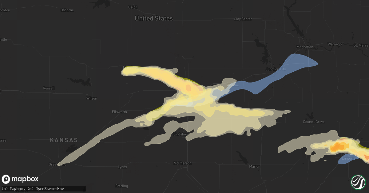 Hail map in Salina, KS on September 17, 2022