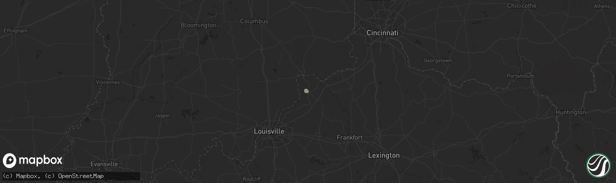 Hail map in Bedford, KY on September 17, 2023