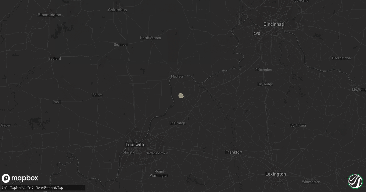 Hail map in Bedford, KY on September 17, 2023