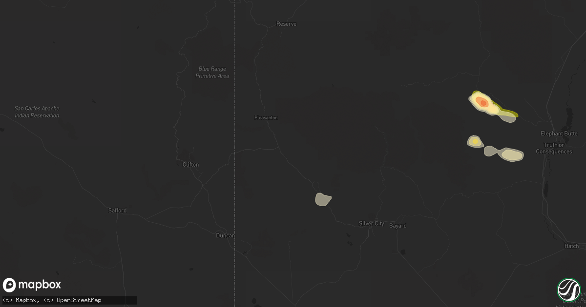 Hail map in Buckhorn, NM on September 17, 2023