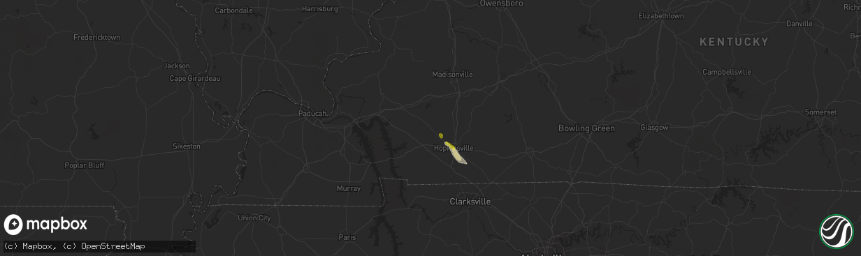 Hail map in Cerulean, KY on September 17, 2023