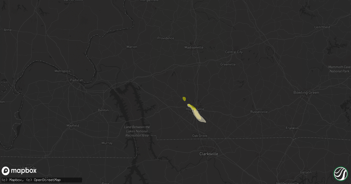 Hail map in Cerulean, KY on September 17, 2023