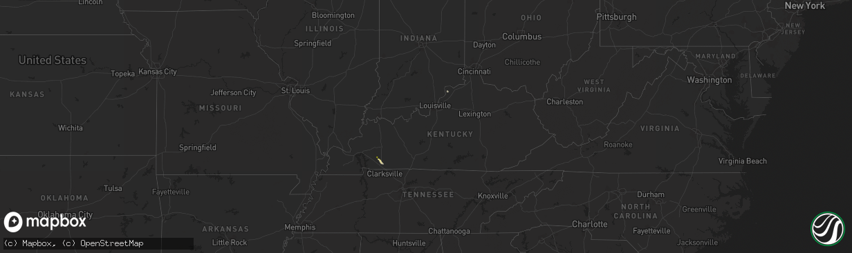 Hail map in Kentucky on September 17, 2023
