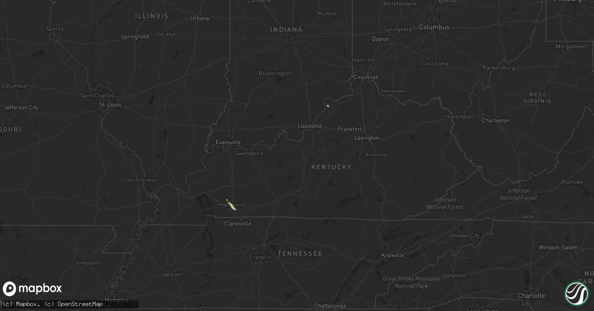 Hail map in Kentucky on September 17, 2023