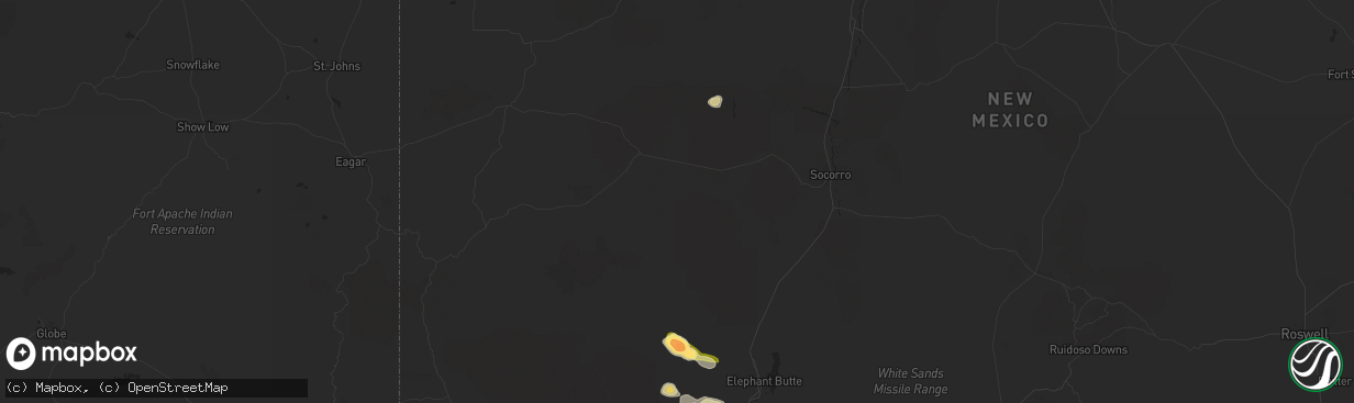 Hail map in Magdalena, NM on September 17, 2023