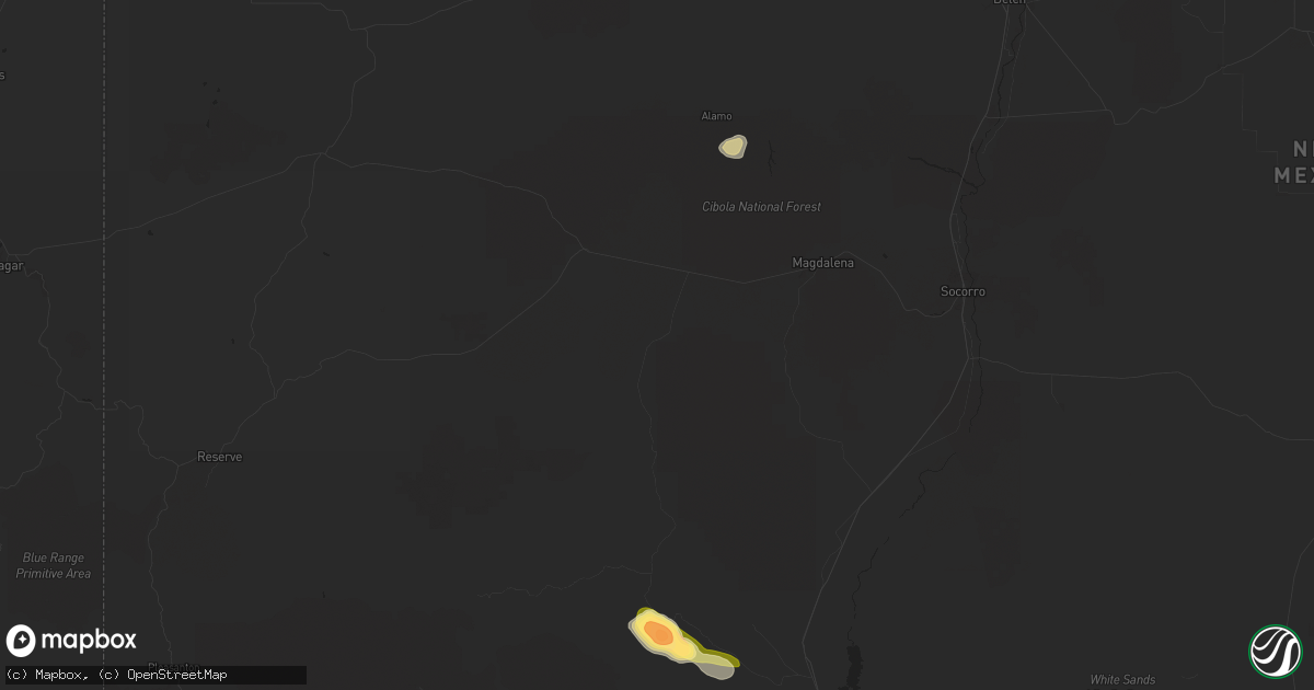 Hail map in Magdalena, NM on September 17, 2023
