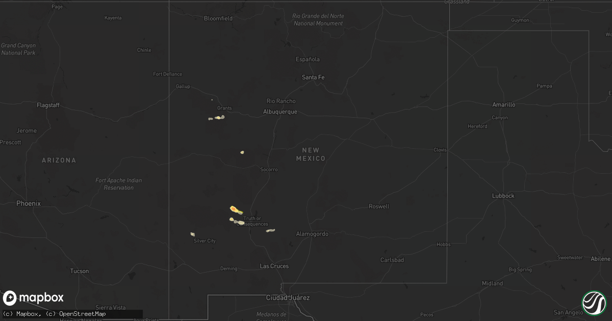Hail map in New Mexico on September 17, 2023