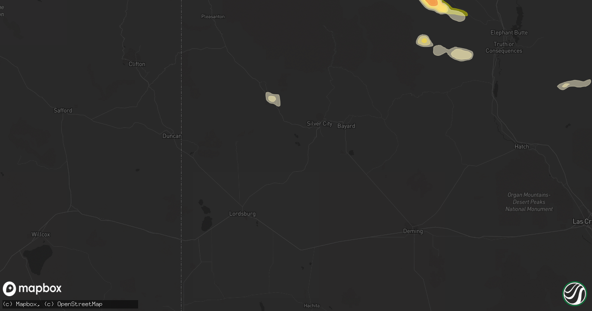 Hail map in Silver City, NM on September 17, 2023