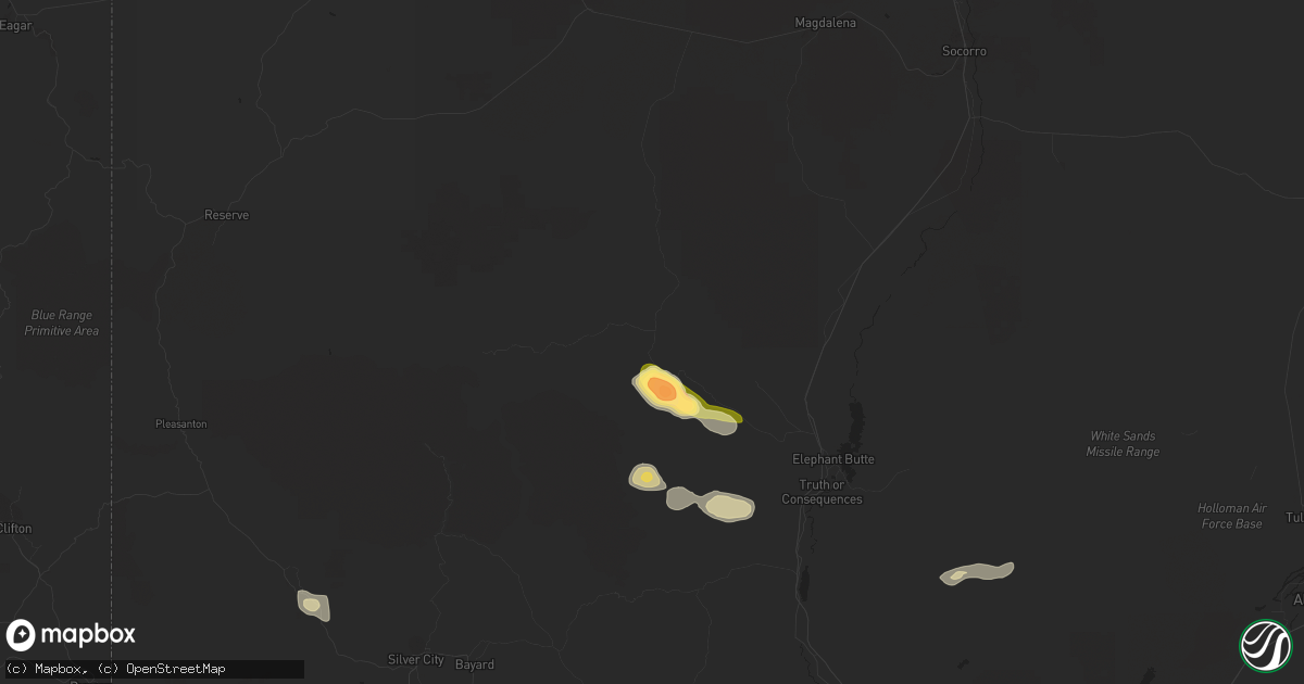 Hail map in Winston, NM on September 17, 2023