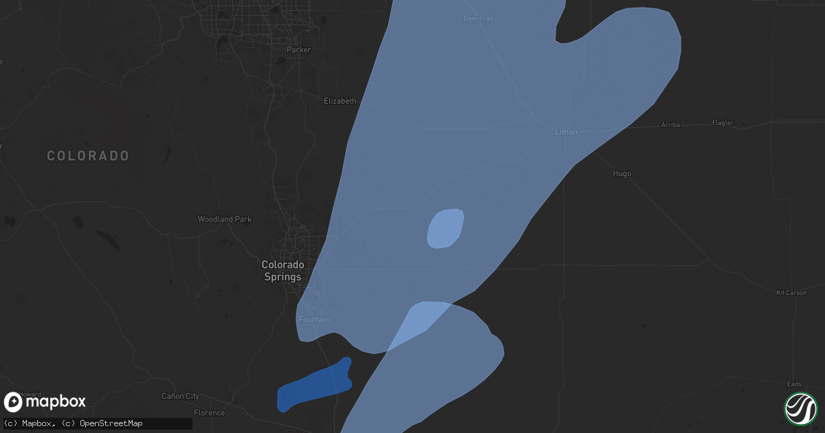 Hail map in Calhan, CO on September 17, 2024