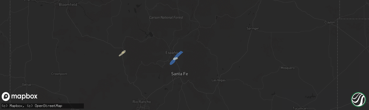 Hail map in Chimayo, NM on September 17, 2024