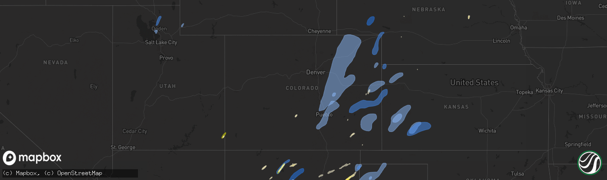 Hail map in Colorado on September 17, 2024